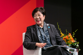 Tokyo Governor Yuriko Koike speaks at Eurasia Group's 2019 GZERO Summit in Japan.